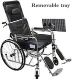 Portable Adjustable Wheelchair Lap Tray Table, Removable Desk for Wheelchairs, Universal Angle Design, Sturdy Steel Support, Ideal for Dining & Activities (Gray)