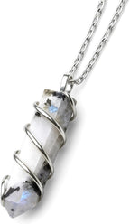 Rainbow Moonstone Healing Crystal Necklace - Lunar Pendant Balance, Inner Light, Love & Creativity