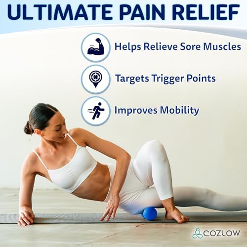 COZLOW Double Lacrosse Silicone Massage Ball - Cobalt Blue - Peanut Trigger Point Roller for Mobility, Deep Tissue Therapy, Myofascial Release - Acupressure Tool for Muscle Pain Relief