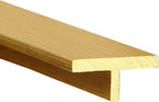 CMYUN Flat T-Shaped Brass Threshold Strip Gold, Extra Narrow Doorway Transition Strips Wood to Tile, Stair Wall Edging Trim Transition Bar, Joins Floor Gap(15x7mm(0.59x0.28 in))