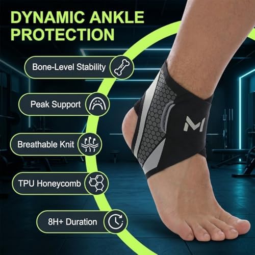 2-Pack Ankle Brace for Men & Women, Adjustable Figure-8 Stabilizer with Straps for Basketball, Volleyball & Running, Compression Sleeve for Sprained Ankle, Plantar Fasciitis & Tendonitis Relief