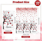 IANFEPH 100 Pcs Romantic Red Heart Napkins 3 Ply Disposable Paper Guest Hand Towels Valentine's Day Cocktail Party Napkins Decorative Love Heart Tree Napkins for Wedding Anniversary Birthday Supplies