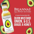 BRIANNAS - Home Style Dijon Honey Mustard Dressing - Fine Salad Dressing made with Premium Ingredients - Gluten Free & Kosher Dressing - 12 oz. Bottles - 6 Pack