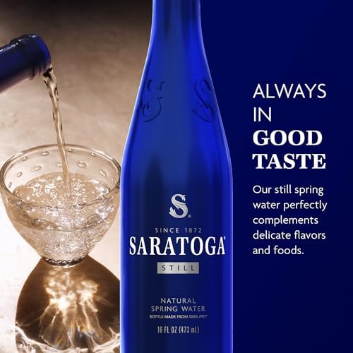 Saratoga Spring Water, 24 Pack, 16 Fl Oz | Still Water | Recycled PET Plastic | Bottled