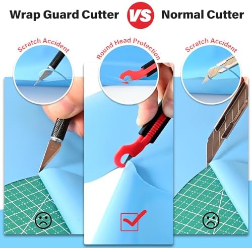 Gomake Vinyl Wrap Guard Cutter Knife Window Tinting Cutter Precision Automotive Safety Cutting Tool for Car Wrapping, Window Tinting,Decals,Signs, Wrap Film and Other Car Vinyl Cutting (W204)