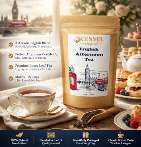 CENVEL® English Afternoon Tea | City of London Scenes Loose-Leaf Black Tea in Resealable Pouch | 5.29 Oz | Great Gift for Loved Ones (150g, London City)