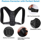 Posture Correction Belt for Men and Women - Comfortable Adjustable Back Strap Clavicle Support Device for Posture/Humpback/Round Shoulders, Providing Pain Relief for Neck, Back & Shoulder (25”-42”)