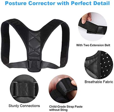 Posture Correction Belt for Men and Women - Comfortable Adjustable Back Strap Clavicle Support Device for Posture/Humpback/Round Shoulders, Providing Pain Relief for Neck, Back & Shoulder (25”-42”)