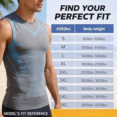 V Boost V2 Compression Shirt for Men, Sleeveless Tank Top with Posture Support, Quick-Dry for Gym & Daily Wear