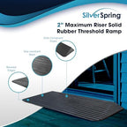 Silver Spring Solid Rubber Threshold Ramp 2" Rise 1,500 lb. Capacity for Wheelchairs and Power Scooters Indoor Outdoor Use