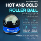 Harmony ICE - HOT ROLLER Massage Roller Ball - Insulating Gel Maintains Cold or HEAT Temperature - Food Grade Stainless Steel, Deep Targeted Massage Relieves Stress, Muscle Aches & Pains (COLORS VARY)