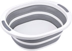 Collapsible Dishpan 7.5L Plastic Sink Dish Basin Cutting Board Foldable Food Tub for BBQ Picnic Camping Portable Washing Dishes Basket Space Saving Gray