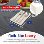 MT Products White Dinner Napkins - Premium Airlaid Disposable Paper Hand Towels - 1/6 Fold (12" x 17") Napkins for Weddings & Parties (Pack of 100) - Made in USA