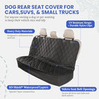 4Knines Back Seat Pet Cover for Dogs w/o Hammock – 54" Wide, Waterproof Car Seat Cover, Non-Slip, Heavy-Duty – Fits Cars, SUVs, Small Trucks – 2 Seat Belt & Latch Access – Back Seat Protector (Grey)