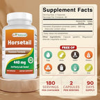 Best Naturals Horsetail 440 mg 180 Capsules (180 Count (Pack of 3))