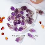 Apengshi 1/2 lb(230g) Natural Amethyst Crystal Points Irregular Rough Crystal Stone Raw Crystal Gemstones Bulk Chakra Stones Meditation Reiki Collect Handmade DIY