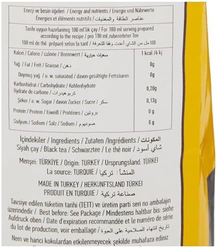 ÇAYKUR Rize Turist Black Tea, Authentic Turkish Loose Leaf Tea, Rich Aroma & Smooth Taste, Daily Rituals & Breakfast tea 500g / 17.6 Oz