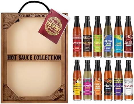 Culinary Passport Ultimate Hot Sauce Variety Pack - 12 Hot Sauce Bottles Gift Set