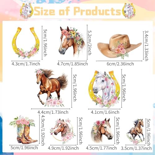 Rngmsi Horse Birthday Party Decorations for Girls, 36PCS Horse Cupcake Toppers Decor Supplies, Cowgirl Baby Shower Western Farm Party Decor