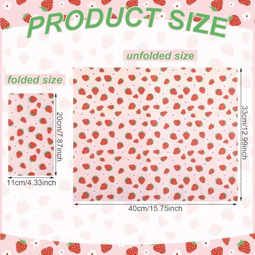 100 Pcs Strawberry Paper Napkins Set Disposable Summer Fruit Paper Napkins Pink for Berry Sweet Strawberry Decoration Catering Event Birthday Summer Party Supplies