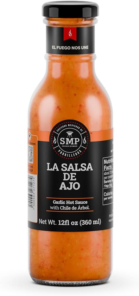 SMP La Salsa de Ajo – Bold, Spicy Garlic Sauce, Creamy Heat for Beef, Pork, Tacos, Burgers & More– 12 oz