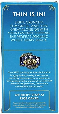 Lundberg Organic Thin Stackers, Brown Rice, Lightly Salted, Thin Rice Cakes, Gluten-Free, Vegan, Healthy Snacks, 6 Oz