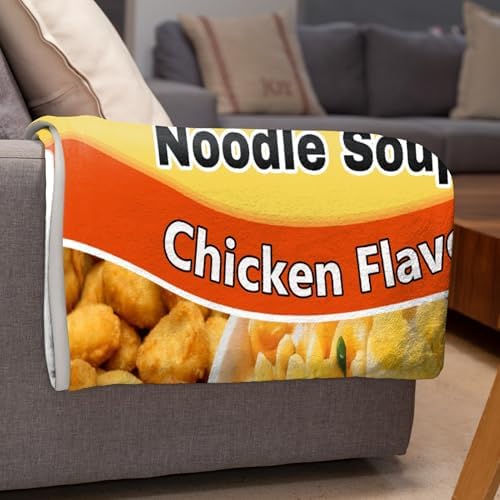 Ramen Noodle Blanket - Super Soft Flannel Throw Blanket Decor for Couch Sofa Bed All Season - Funny Food Novelty Instant Noodle Gifts for Ramen Lovers - 40"x50"-Kids/Throw Size