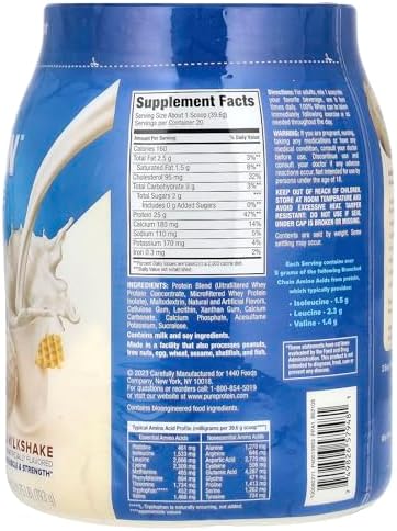 Pure Protein Powder, Whey, High Protein, Low Sugar, Gluten Free, Vanilla Cream, 1.75 lbs
