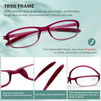 DOOViC 4 Pack Computer Reading Glasses Blue Light Blocking TR90 Sturdy Ultra Lightweight Readers for Women Men 1.25