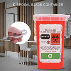 Safety Razors Blade Disposal Case, Disposable Razors Cutter Container, Barber Shop Storage Container, Small Portable Sharps Container, Razors Blade Bank for Home Professional (Red)
