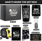 Bayelove Christmas Gifts for Dad Birthday Gift for Dad Father's Day Gift from Daughter Include Tumbler Mug Wallet Card Candle Tape Measure Keychain Socks Card