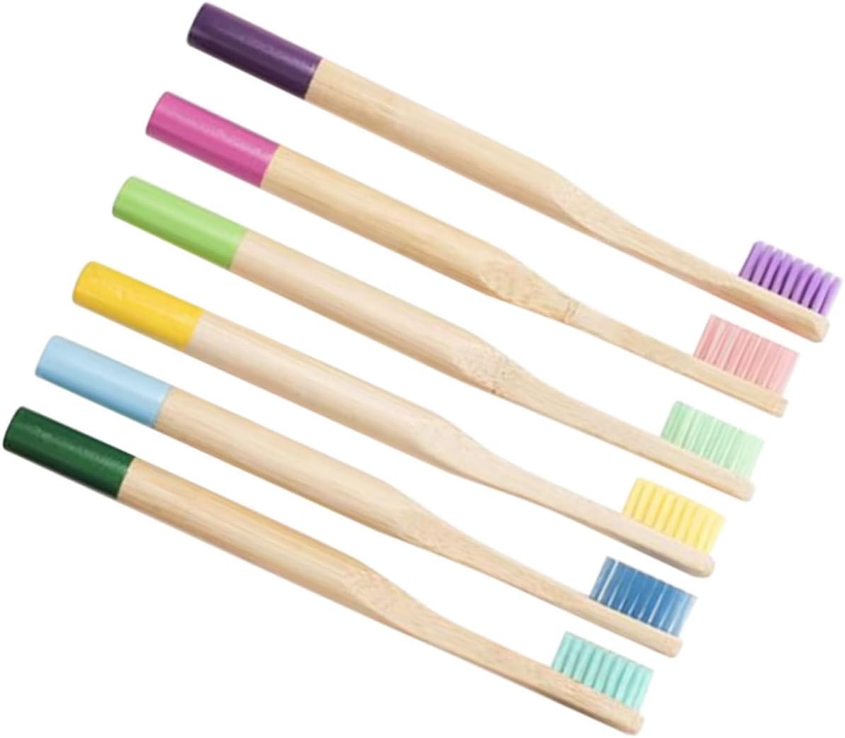 Baluue 6pcs Natural Bamboo Toothbrush Boys and Girls Years Eco-Friendly Boy Girl Oral Cleaner