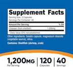 Nutricost Chitosan Supplement (1,200mg) 120 Capsules - GMO-Free, Gluten-Free, 40 Servings