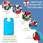 Pafusen 2 Pack Adult Bibs for Elderly Women, Reusable Large Adult Bibs for Eating with Snaps (Butterfly Rose Flower)