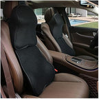 TEMKIN W Memory Foam Car Neck Pillow Headrest Seat Head Lumbar Support Protector Breathable Car Pillow Waist Rest Pillow Seat Back Rest Y (Color : Set 1-02)
