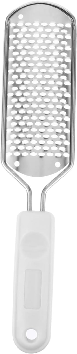 Housoutil 2pcs Stainless Steel Foot File Exfoliator Hard Skin Remover Ergonomic Design Washable and Reusable Foot Scrubber for Dead Skin
