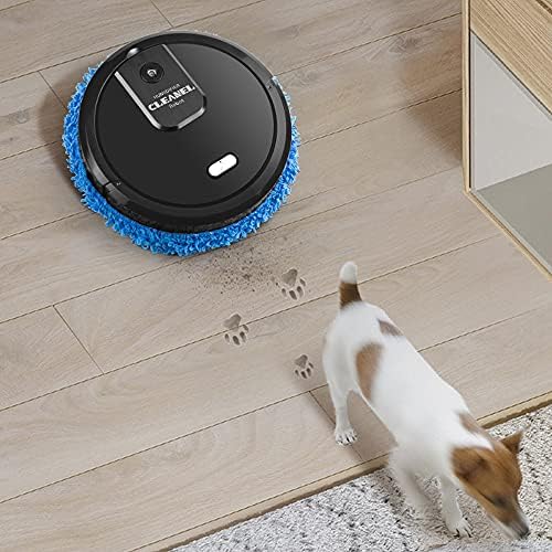 Robot Mop with Self-Emptying Base, 60min Cleaning, 360° Full-Surround Wipe Smart Robot Vacuum Cleaner Sweeping Mopping Smart Mop with Humidifying Function, Wet and Dry Available (Black)
