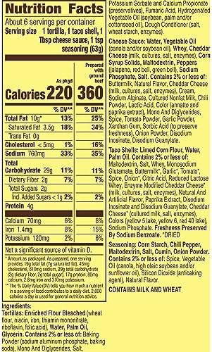 Old El Paso Stacked Queso Crunch Taco Kit, 6-count, 13.25 oz. (Pack of 2)