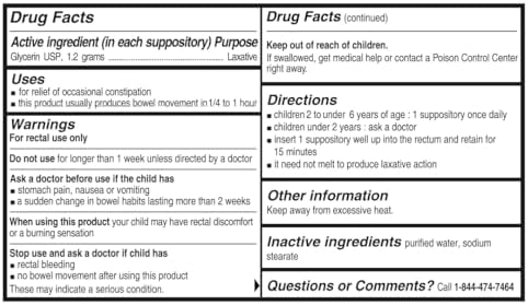 Rising Health - Fast Relief Medicated Laxative Suppositories for Kids - Rectal Use Only, Children's Glycerin 1.2 g - Gentle & Quick Constipation Relief (12 Count, 12, Count)
