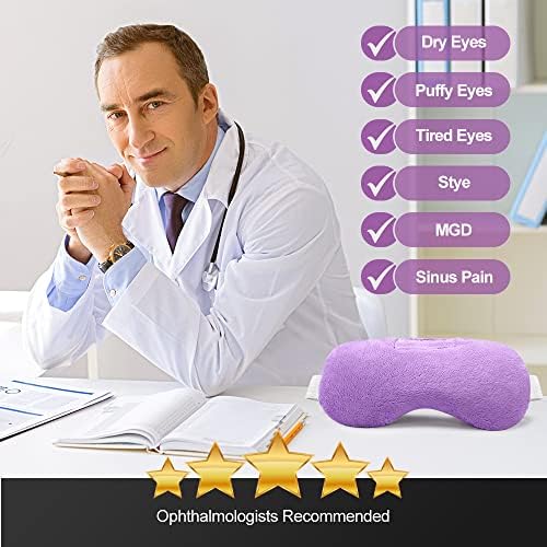 Umisleep Lavender Eye Mask, Aromatherapy Weighted Sleep Mask for Dry Eyes Men Women, Microwave Heated Hot Therapy Eye Cover Moist Compression Pain Relief, Pillow for Puffy Eyes, Sinus Pain, Purple