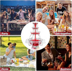 3-Tier Electric Cocktail Fountain Drink Machine with LED Base & 5 Cups – Perfect for Champagne, Wine, Beer, and Juice at Weddings Celebrations