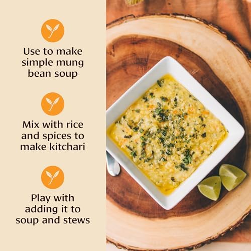 Banyan Botanicals Organic Yellow Mung Dal – Gut-Friendly Plant-Based Protein – Premium Split Mung Beans for Kitchari, Easy Digestion & Metabolic Purity – 5 lb. – USDA Organic