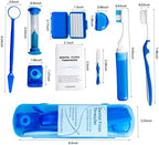 Wenge Portable Orthodontic Oral Care Kit - 2Pack - Travel Kit for Patients, Interdental Brushing Wax Floss Toothbrush Cleaning(Purple & Blue)