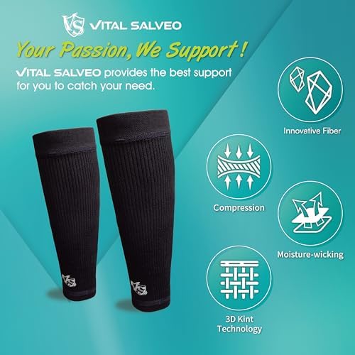 Vital Salveo Graphene Recovery Calf Sleeve - Compression Support for Post-Exercise Recovery,Pain Relief (1 PC)