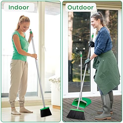 TreeLen Broom and Dustpan Set - Simplify Cleaning Your Home Ktichen Office with Ease