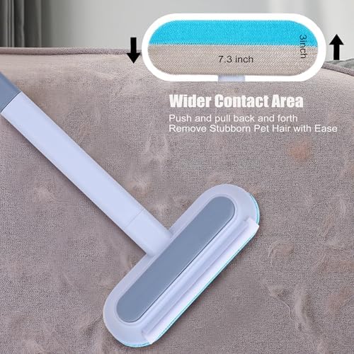Pet Hair Remover for Furniture, 17.3Inch, Reusable Lint Brush for Dog and Cat Hair - Multifunctional Fur Removal Tool, Gentle on Couches, Carpets, Car Seat, Clothes, Bedding