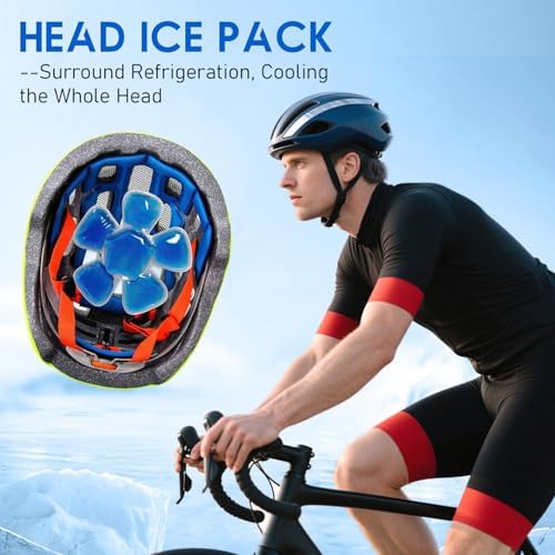 Ice Pack for Hard Hat, Reusable Cooling Gel Ice Packs for Hats, Helmet Ice Packs Cool Down Cold Pack, 4 Hour Cooling Relief, Suitable for Catcher Helmets, Cycling Helmet, Hard Hat