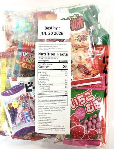 Kakun Japan Signature Japanese Candy Pack – Dagashi Dagashi Snacks, Imported from Japan, Individually Wrapped (20)
