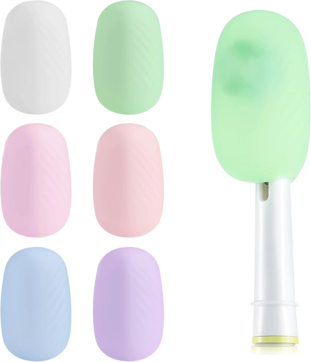 Toothbrush Covers, 6 Pack Silicone Toothbrush Protective Covers, Replaceable Travel Cover Holders for Electric and Manual Tooth Brush Heads for Household Travel, Bathroom, Gym, Camping, Multicolor