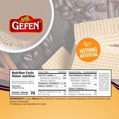 Gefen Lemon Wafers, 14oz (3 Pack - 30 Wafers Each) | Lemon Flavored Wafer Cookie | Nothing Artificial | Crunchy & Delicious | Kosher